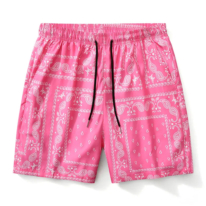 Men's Paisley Pattern Drawstring Short Beach Short