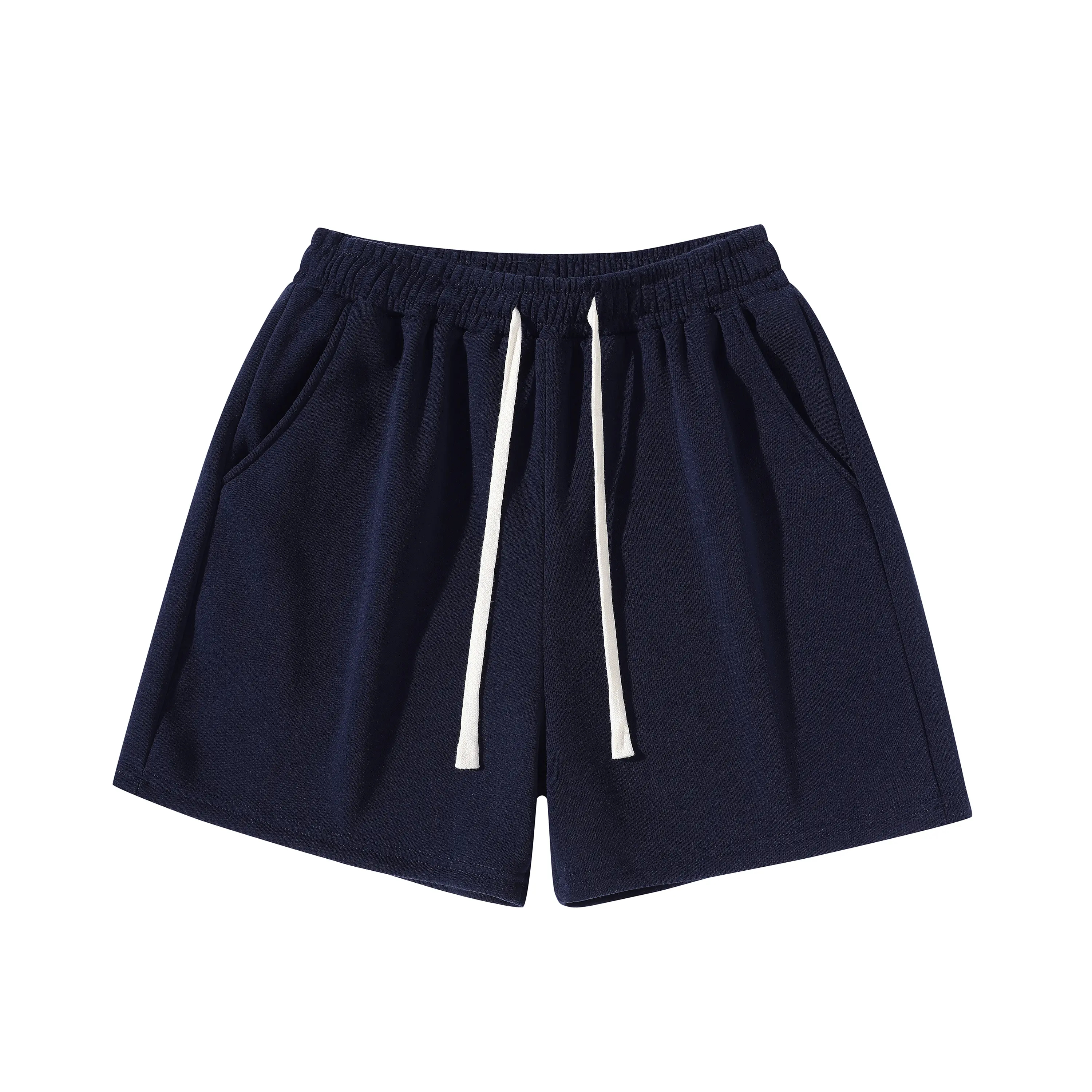 Men's Plain Drawstring Waist Sweat Short Unisex Sport Short