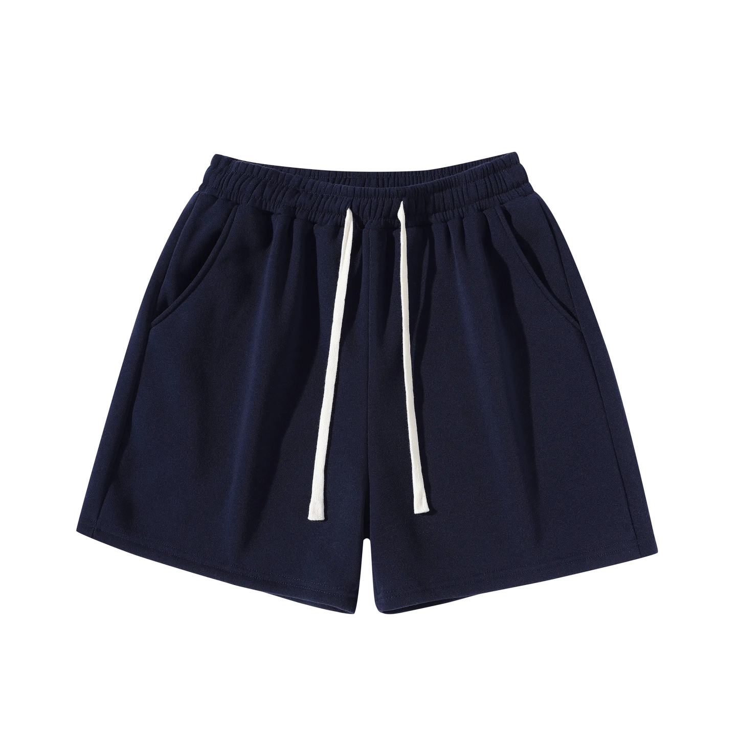 Men's Plain Drawstring Waist Sweat Short Unisex Sport Short