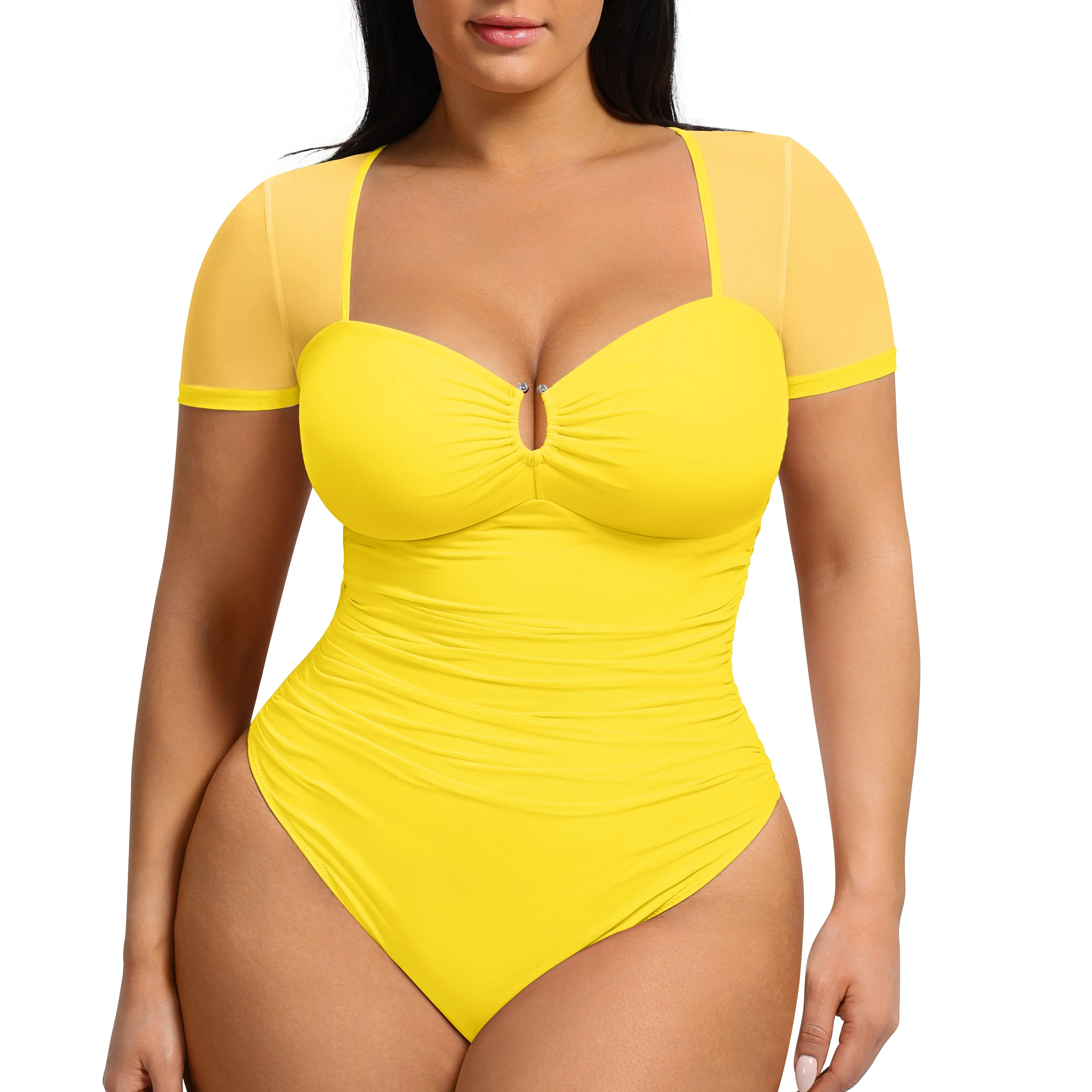 Women's Ultra-Fine Mesh Classic Thong Bodysuit