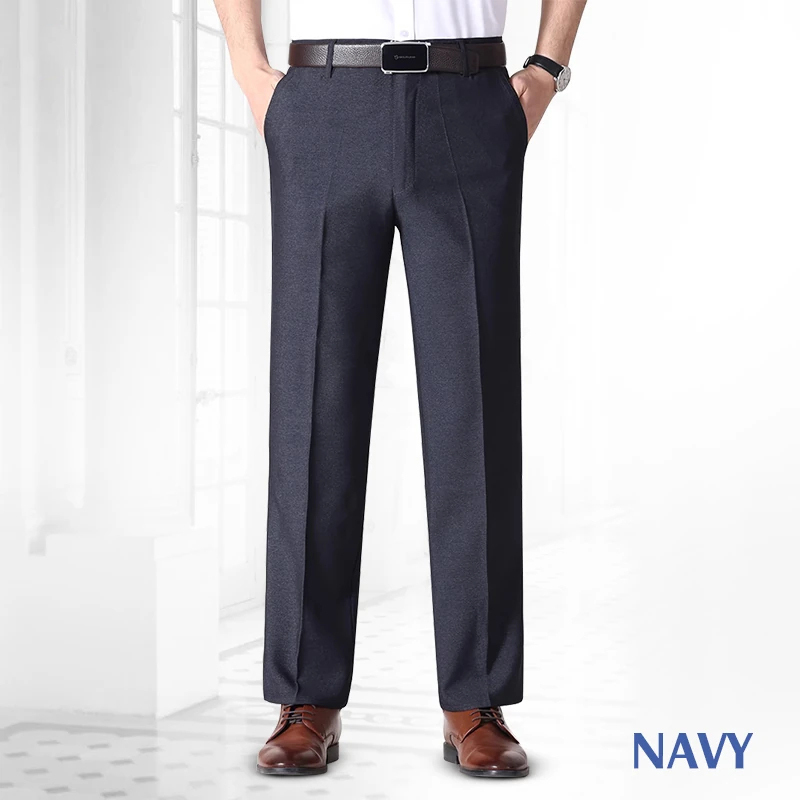 Men’s Pleated Ice Silk High-Waist Comfort Pants