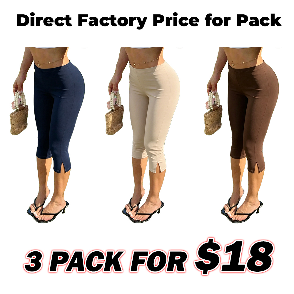⏰Last Day Sale🔥Women's High-Waisted Split Cropped Tight Pants