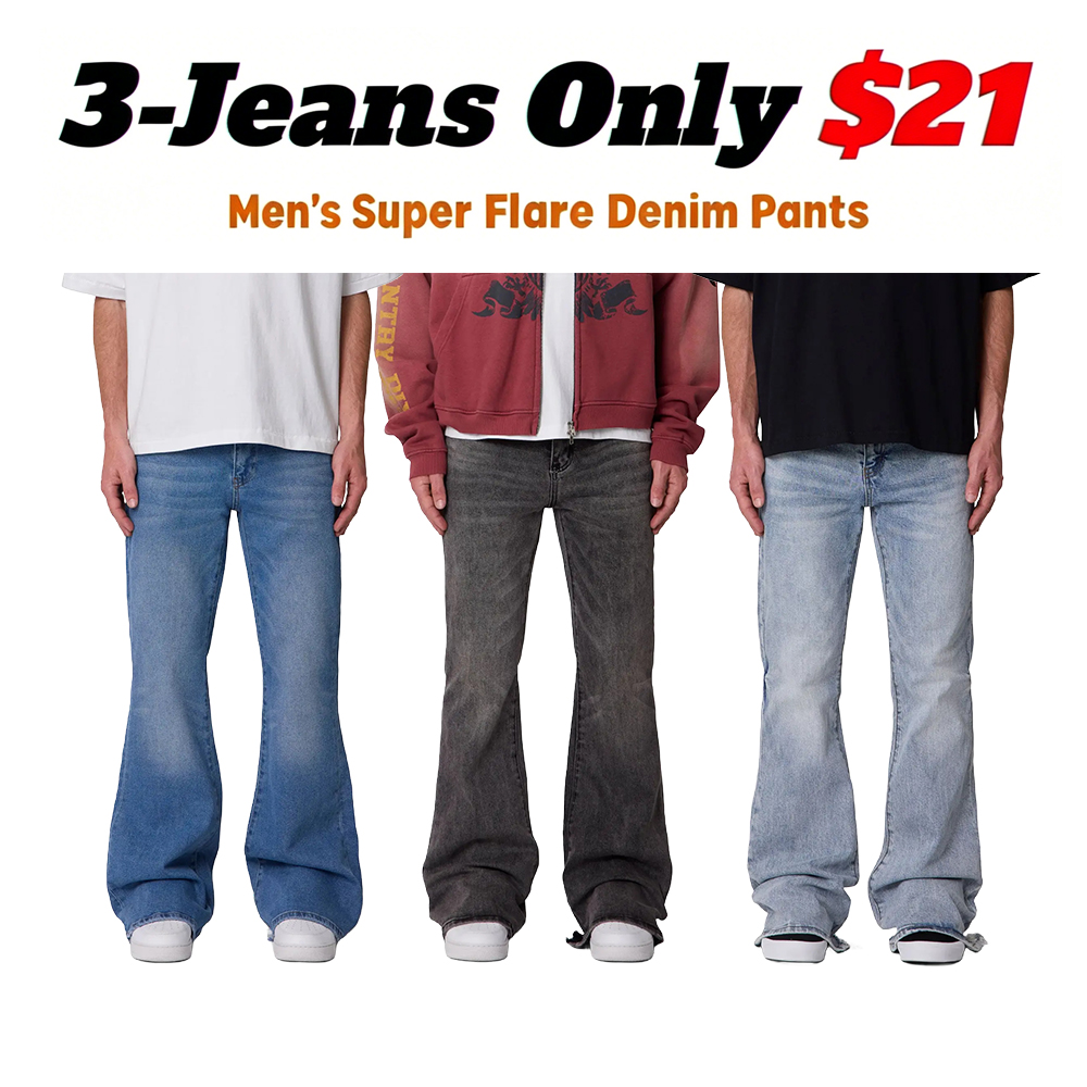 Men's Super Flare Jeans Denim Pant