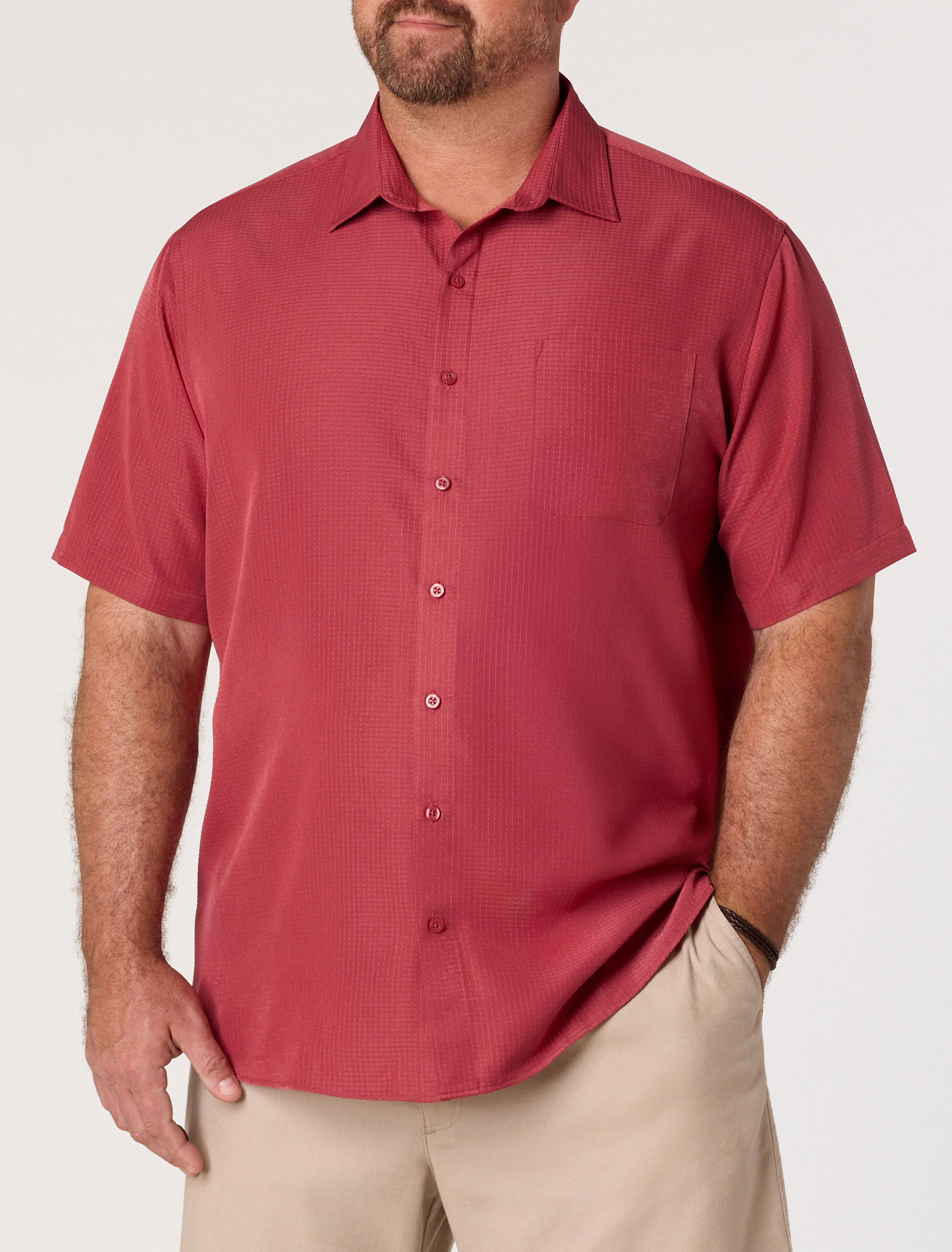 Microfiber Comfort Grid Sport Shirt