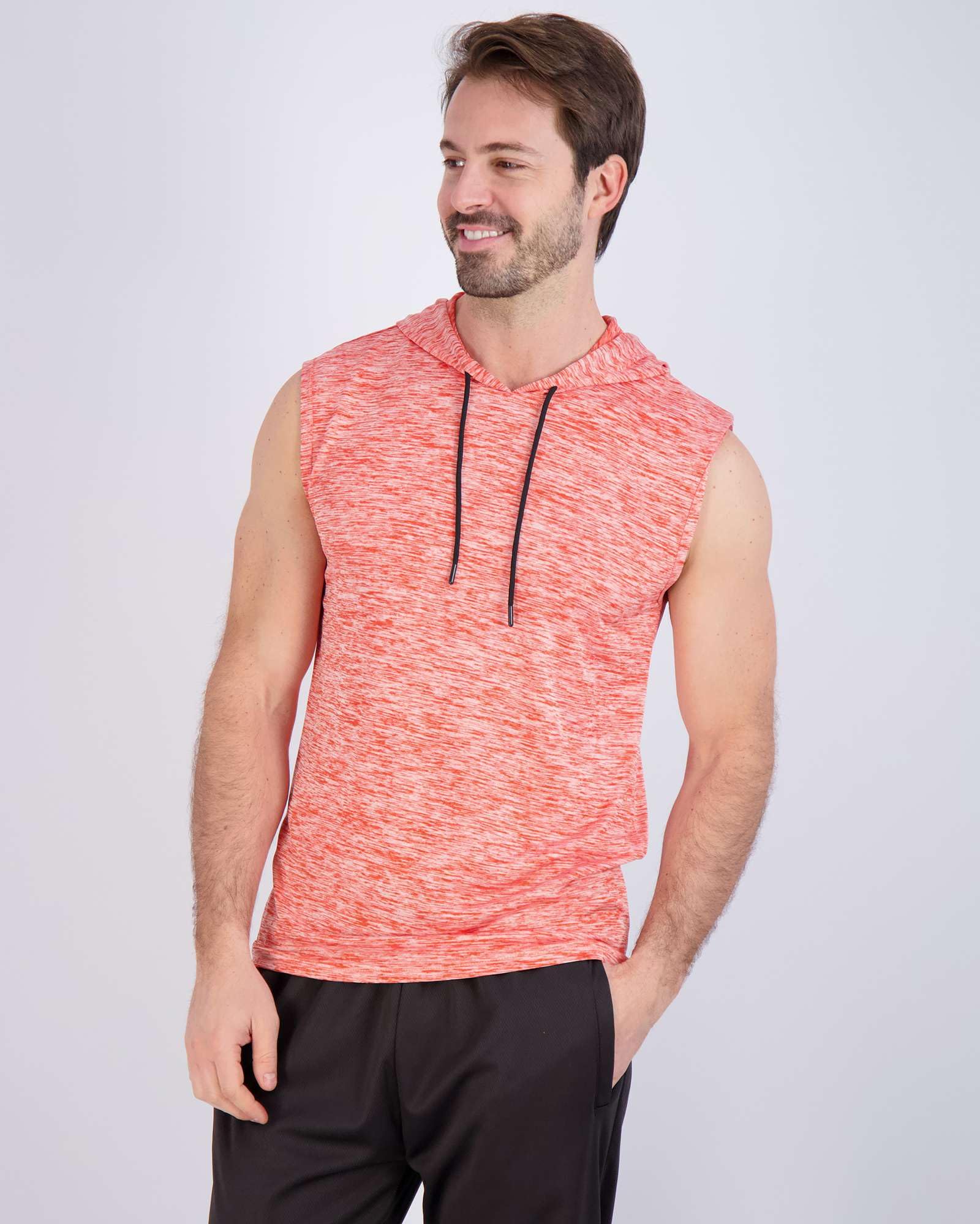 Men's Dry-Fit Active Hooded Tank Top Workout Drawstring Top (Available in Big & Tall)