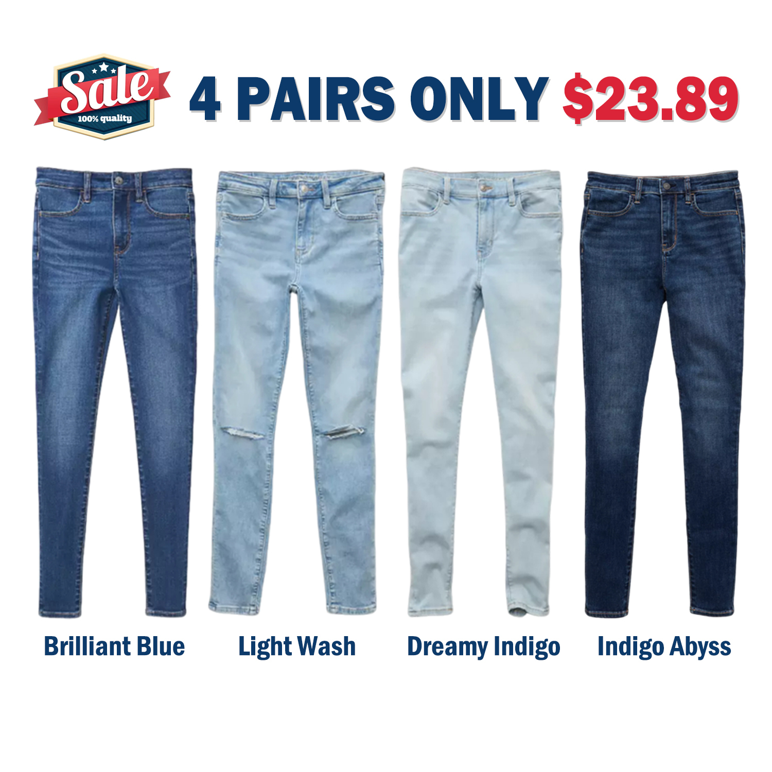 Women's 8-Pack High-Waisted Jegging Skinny Jeans