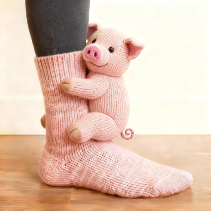3D Sweet Pig Socks - Pink 