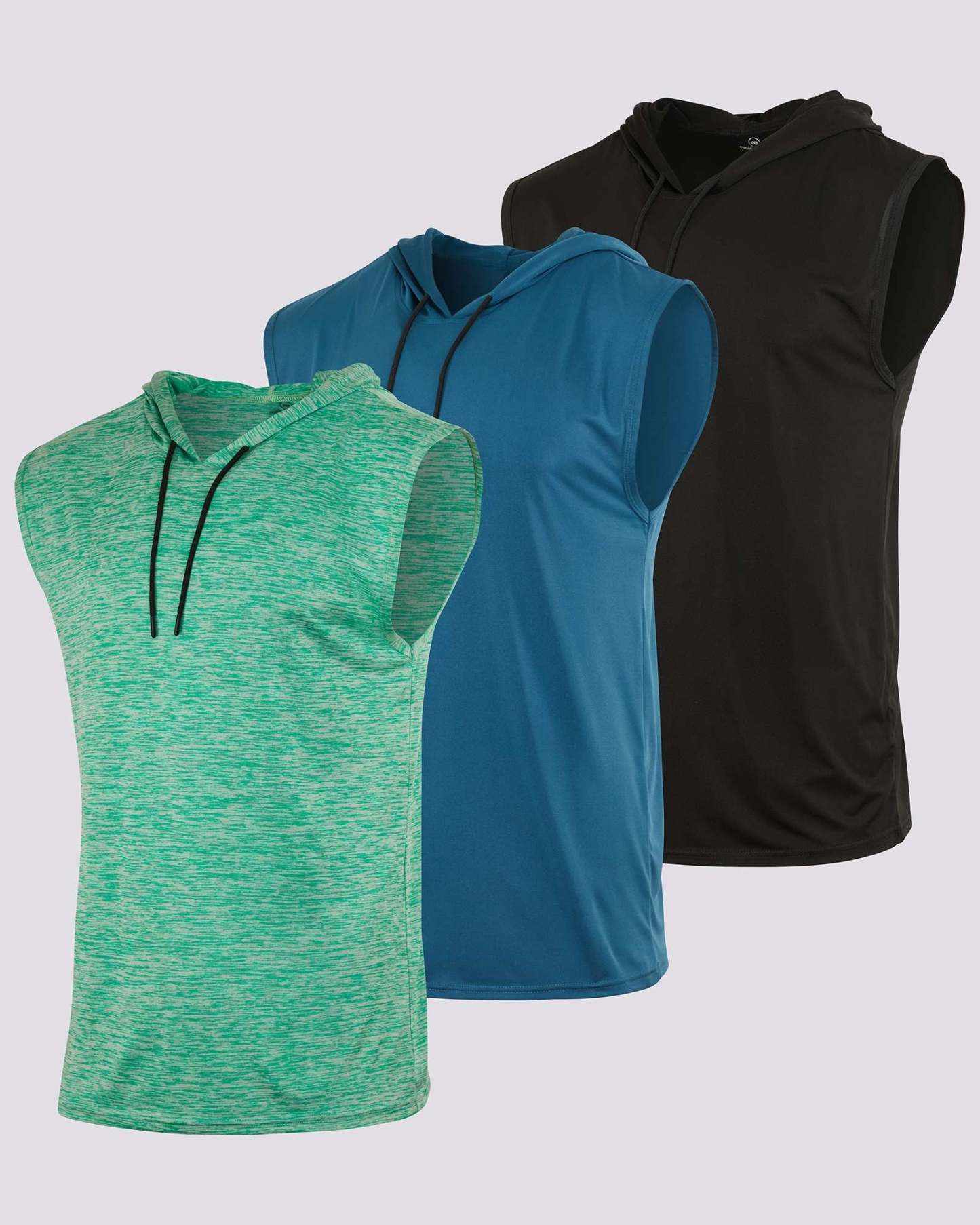 Men's Dry-Fit Active Hooded Tank Top Workout Drawstring Top (Available in Big & Tall)