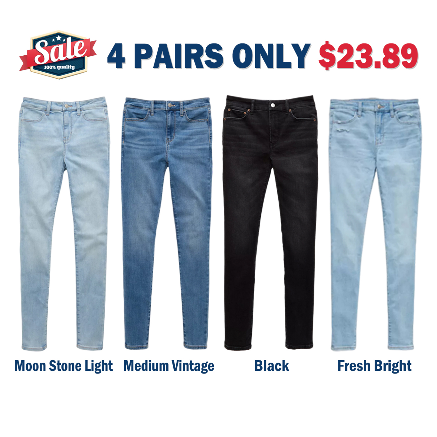 Women's 8-Pack High-Waisted Jegging Skinny Jeans