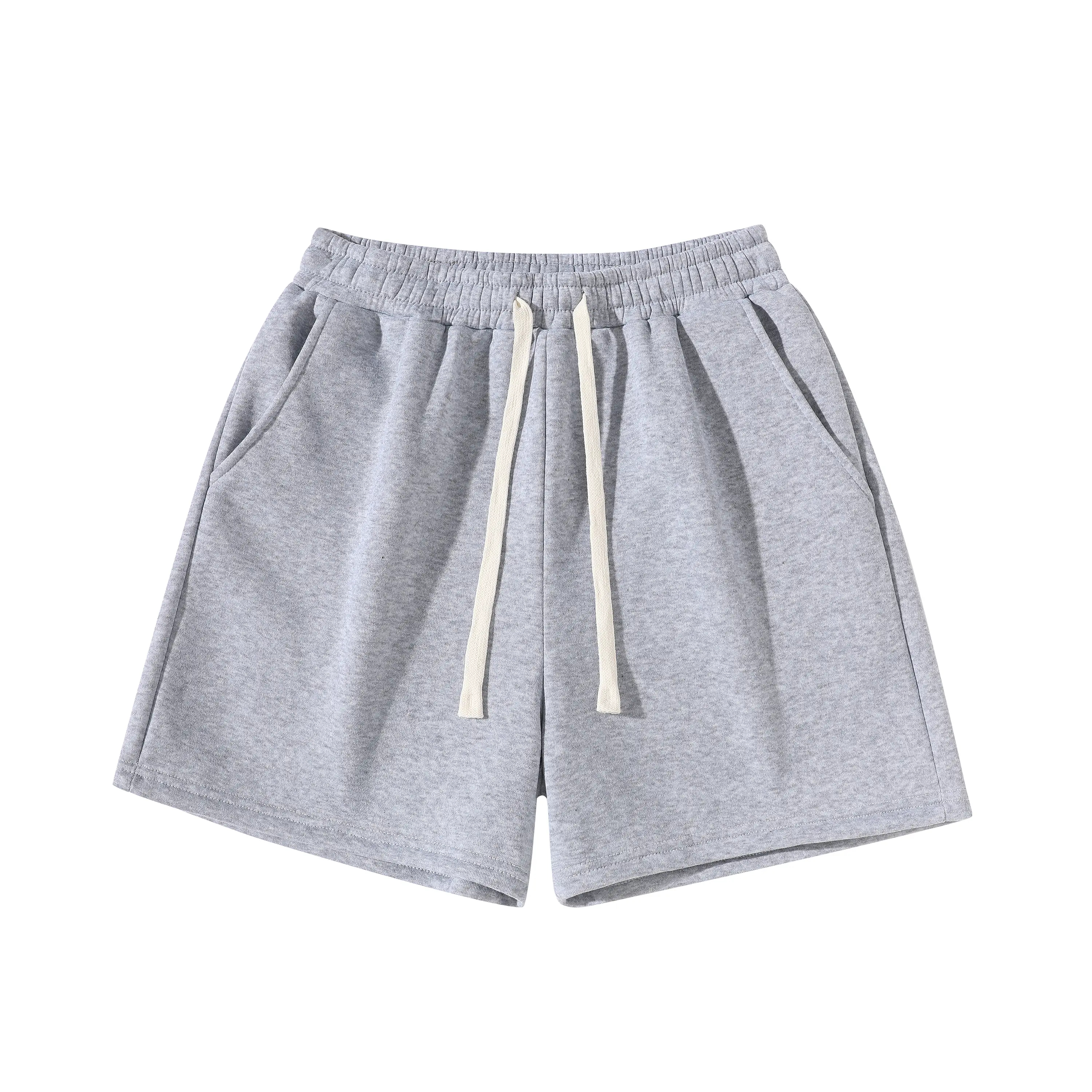 Men's Plain Drawstring Waist Sweat Short Unisex Sport Short