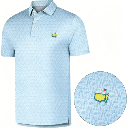 Men's Short Sleeve Moisture Wicking Embroidered Golf Polo Shirt 