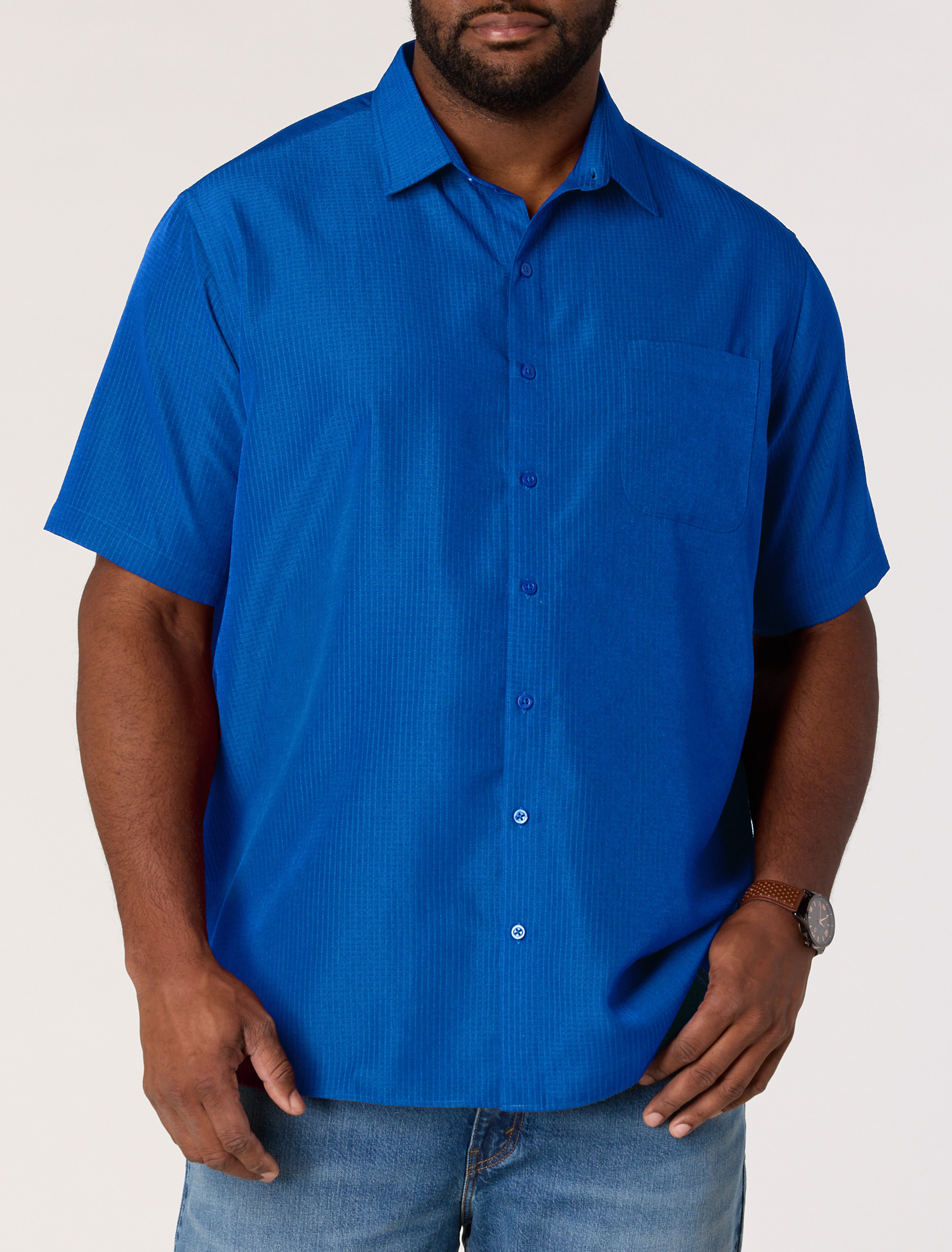 Microfiber Comfort Grid Sport Shirt