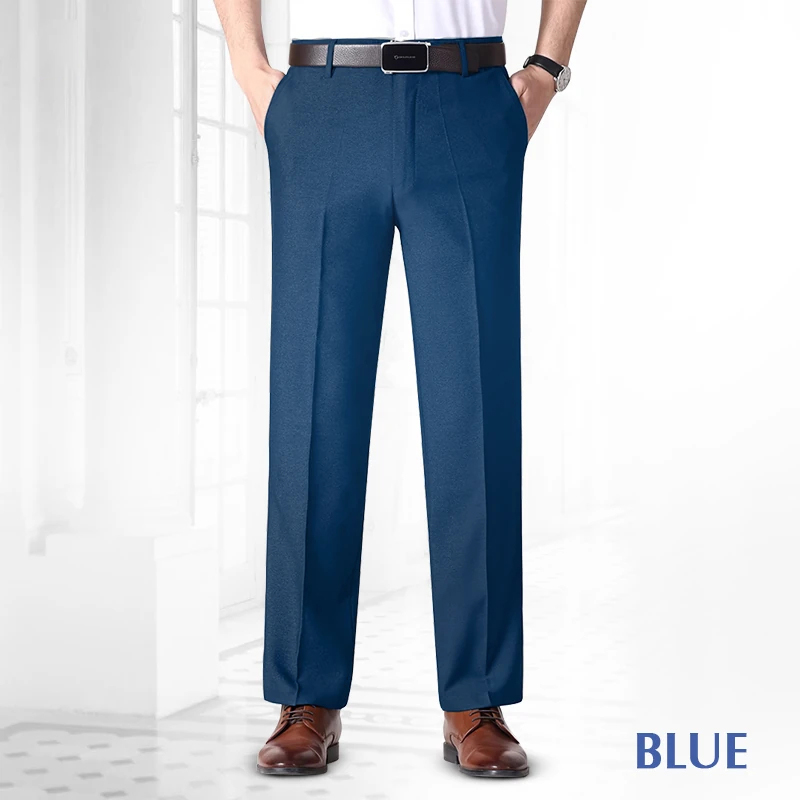 Men’s Pleated Ice Silk High-Waist Comfort Pants