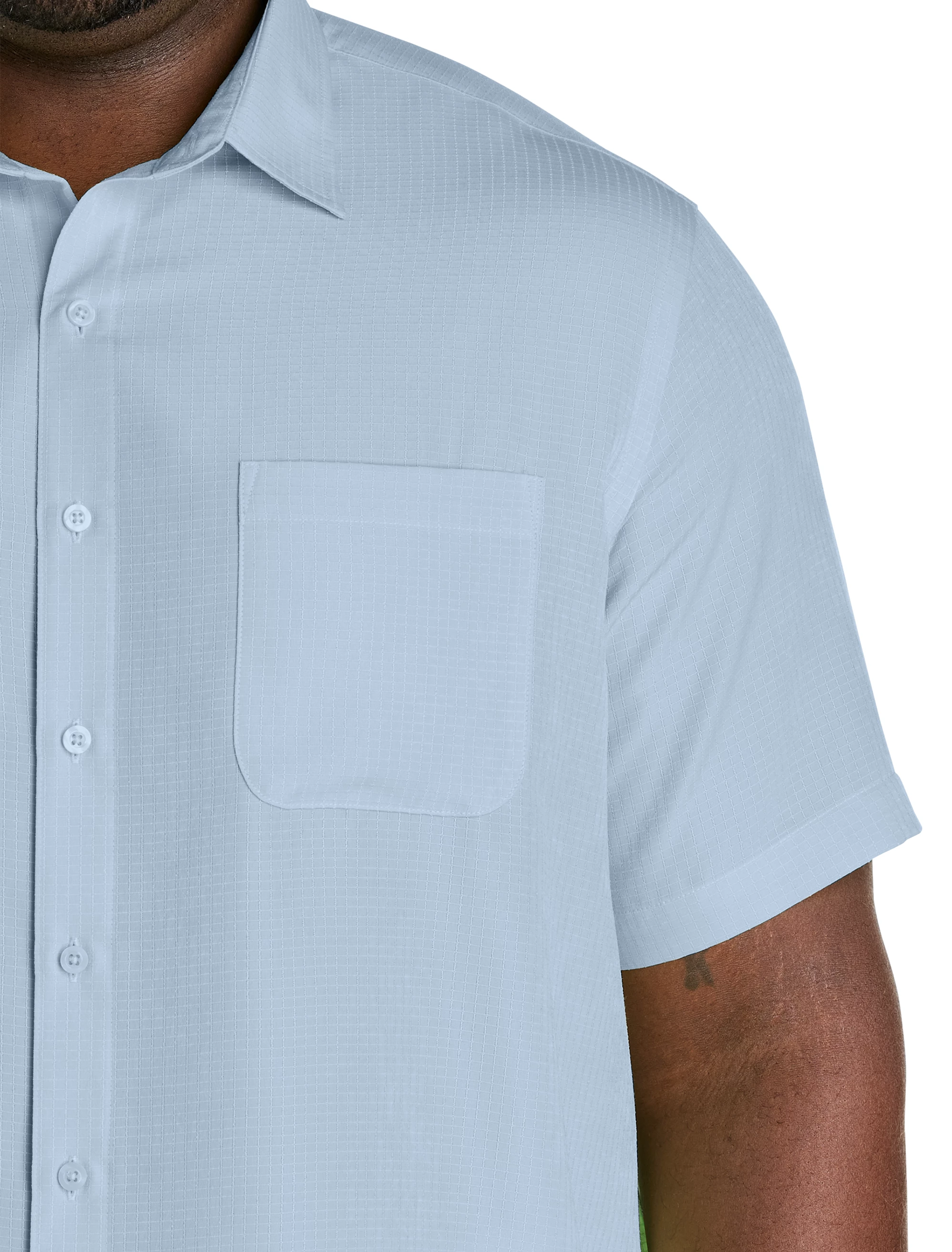 Microfiber Comfort Grid Sport Shirt