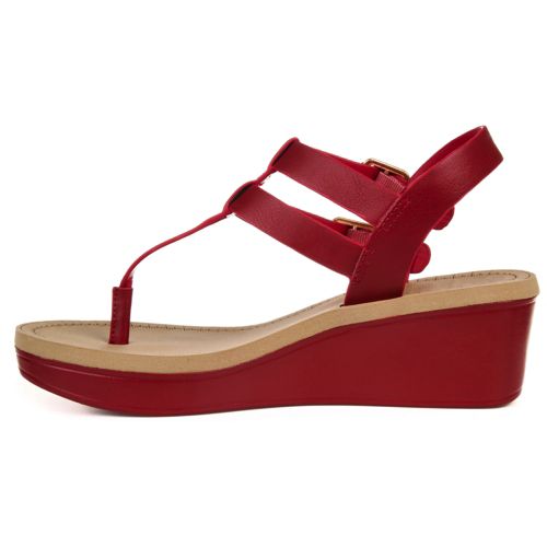 Journee Women's Bianca Comfort T-Strap Wedge Sandals