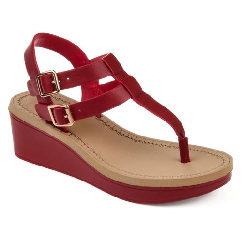Journee Women's Bianca Comfort T-Strap Wedge Sandals
