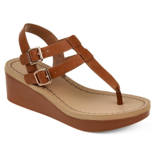 Journee Women's Bianca Comfort T-Strap Wedge Sandals
