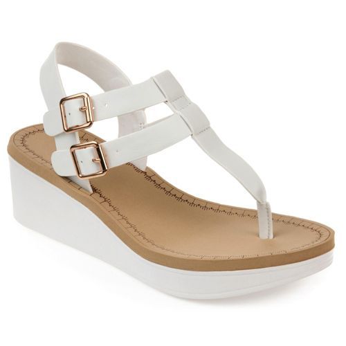 Journee Women's Bianca Comfort T-Strap Wedge Sandals