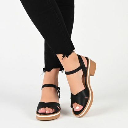 Journee Women's Hilaree Criss Cross Ankle Strap Sandals