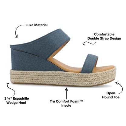 Journee Women's Alissa Tru Comfort Foam Espadrille Slide Wedge Sandals