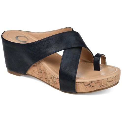 Journee Women's Rayna Criss Cross Wedge Sandals