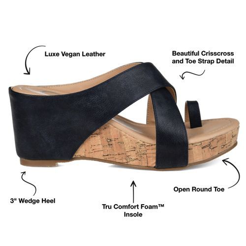 Journee Women's Rayna Criss Cross Wedge Sandals