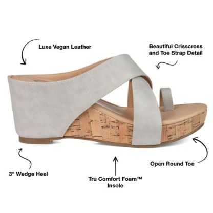 Journee Women's Rayna Criss Cross Wedge Sandals