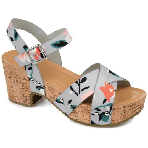 Journee Women's Valentina Criss Cross Strap Block Heel Sandals