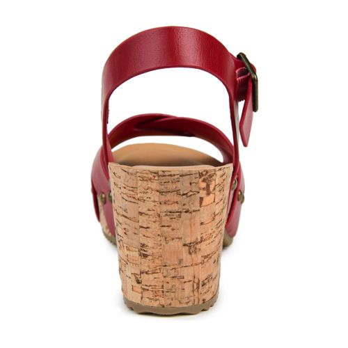 Journee Women's Valentina Criss Cross Strap Block Heel Sandals