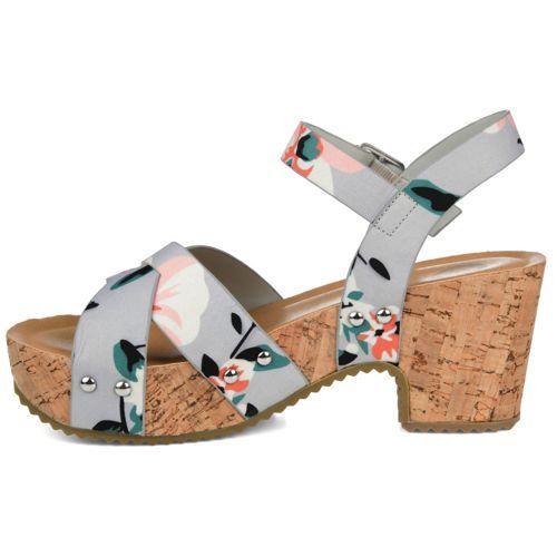 Journee Women's Valentina Criss Cross Strap Block Heel Sandals