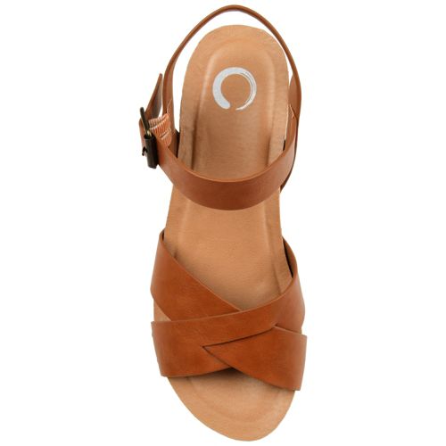 Journee Women's Valentina Criss Cross Strap Block Heel Sandals