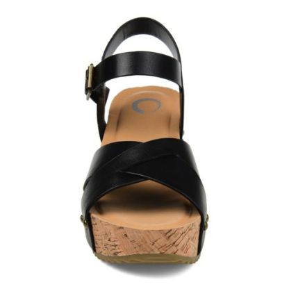 Journee Women's Valentina Criss Cross Strap Block Heel Sandals
