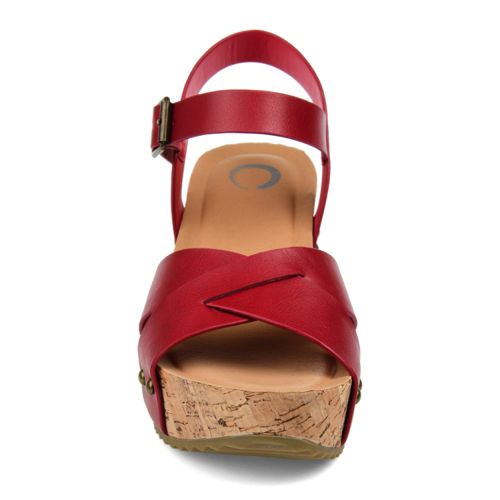 Journee Women's Valentina Criss Cross Strap Block Heel Sandals