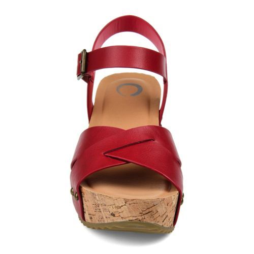 Journee Women's Valentina Criss Cross Strap Block Heel Sandals