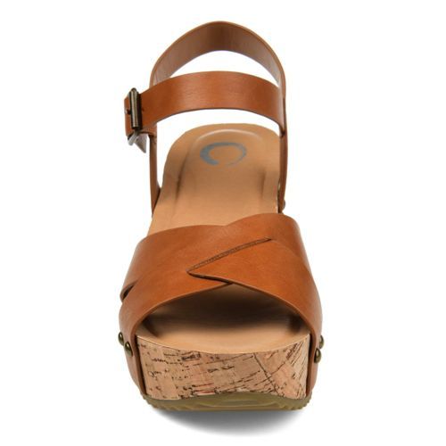 Journee Women's Valentina Criss Cross Strap Block Heel Sandals