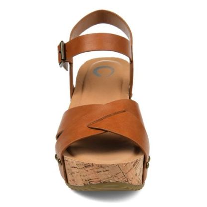 Journee Women's Valentina Criss Cross Strap Block Heel Sandals