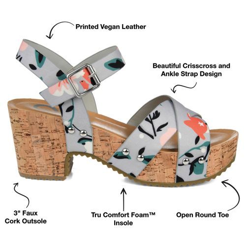 Journee Women's Valentina Criss Cross Strap Block Heel Sandals