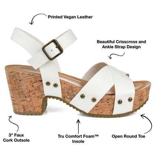 Journee Women's Valentina Criss Cross Strap Block Heel Sandals