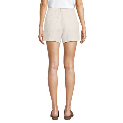 Women's High Rise Pleated A-line 5" Linen Shorts