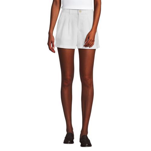 Women's High Rise Pleated A-line 5" Linen Shorts
