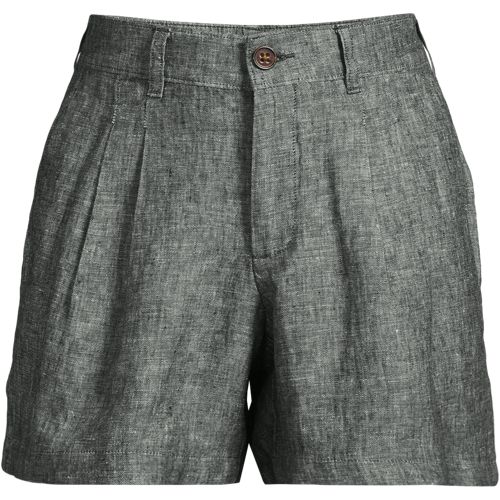 Women's High Rise Pleated A-line 5" Linen Shorts