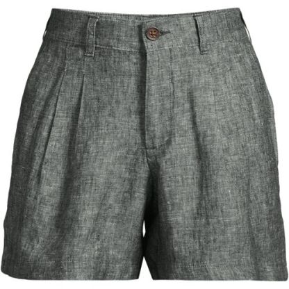 Women's High Rise Pleated A-line 5" Linen Shorts