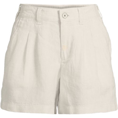 Women's High Rise Pleated A-line 5" Linen Shorts