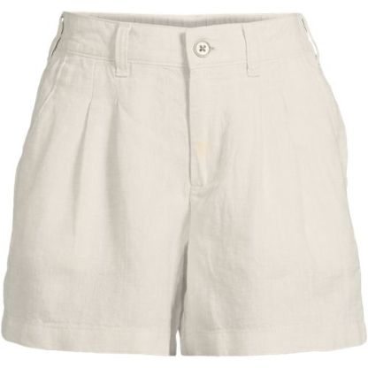 Women's High Rise Pleated A-line 5" Linen Shorts