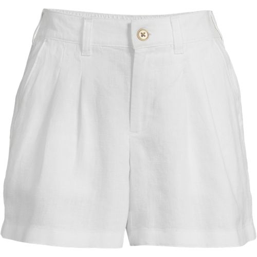 Women's High Rise Pleated A-line 5" Linen Shorts