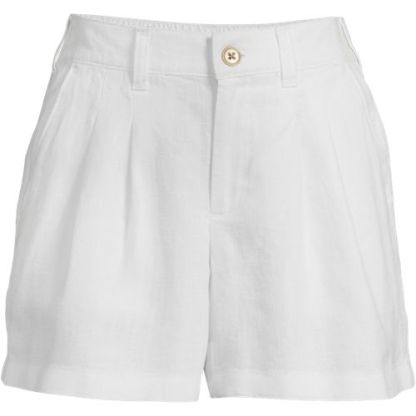 Women's High Rise Pleated A-line 5" Linen Shorts