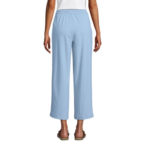 Women's Sport Knit Elastic Waist Wide Leg Crop Pants