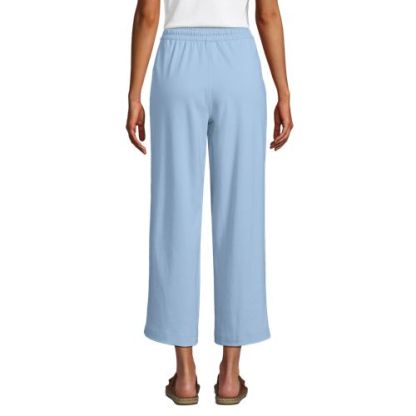 Women's Sport Knit Elastic Waist Wide Leg Crop Pants