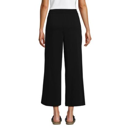 Women's Sport Knit Elastic Waist Wide Leg Crop Pants