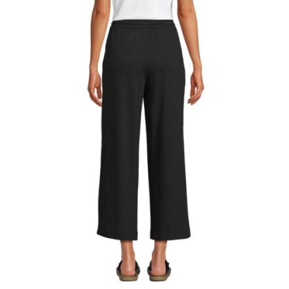Women's Sport Knit Elastic Waist Wide Leg Crop Pants